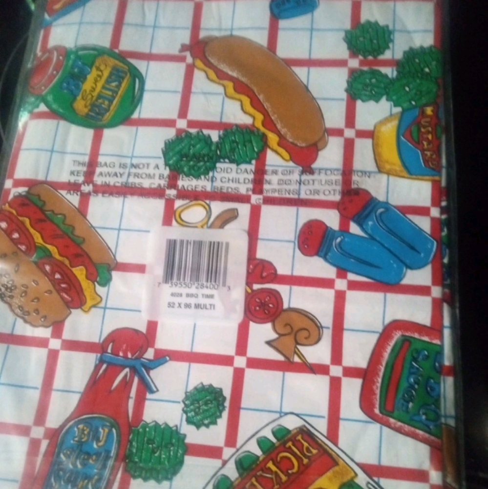 Ephemera Vintage NEW Outdoor Tablecloth Cool Pattern And Graphic Cookout 80s 90s